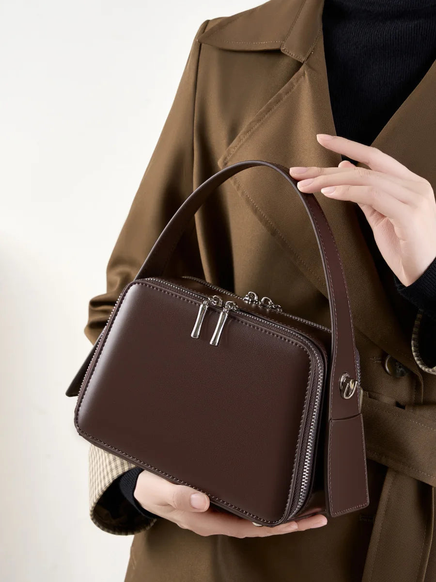 Genuine leather handbags women vintage
