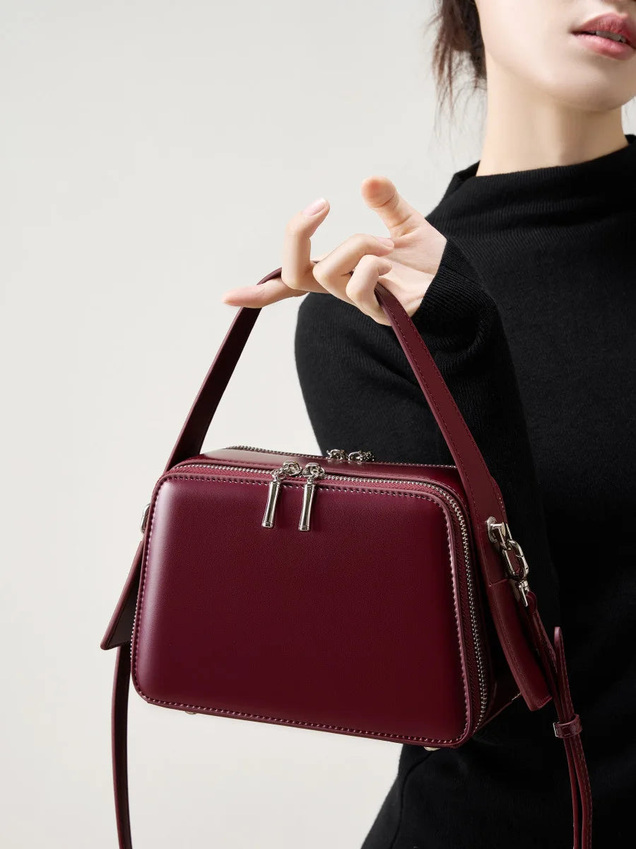 Genuine leather handbags women vintage