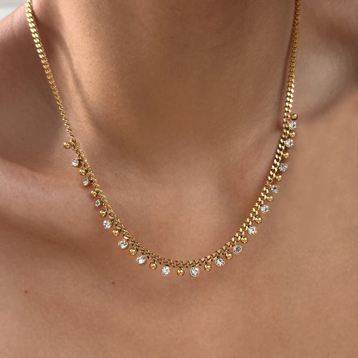 Stainless Steel Lock Chain Necklace for Women